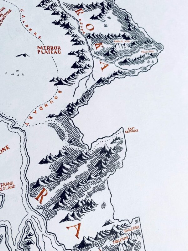 montana beyond hand drawn yellowstone national park map