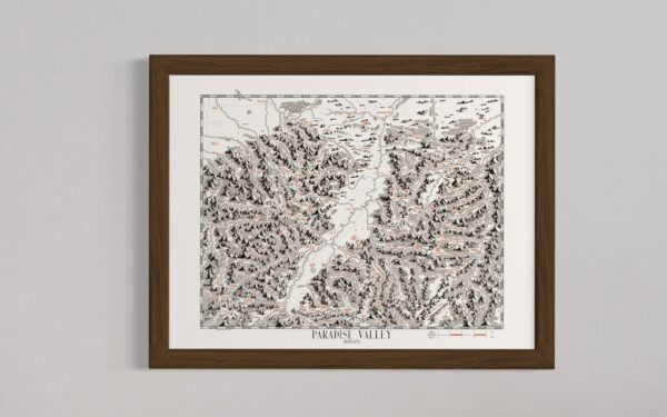 paradise valley montana map wall art